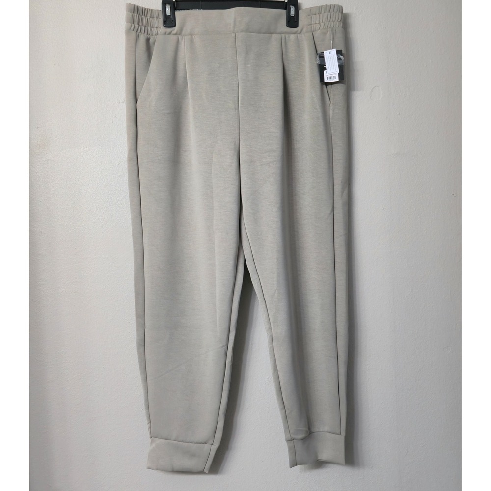 Avia Scuba Pleat Jogger Womens XL Grey Fog Recycled Polyester Modal C3-0258